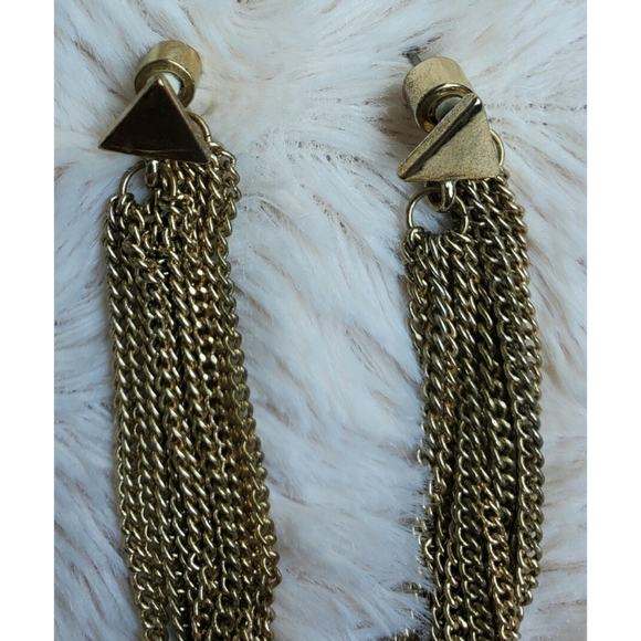 Gold chain dangle earrings - Picture 11 of 15